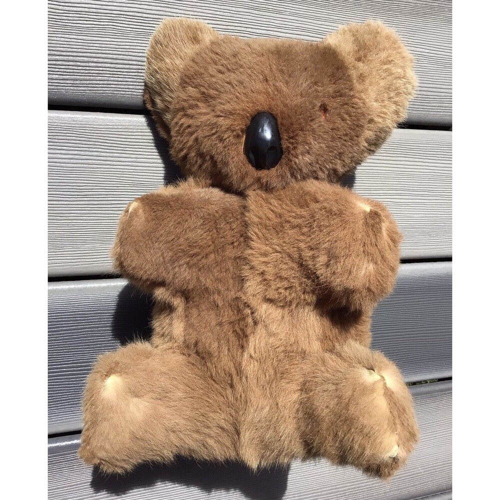 Vintage Brown 17" Koala Real Animal Fur Hair Musical Wind-Up WORKS